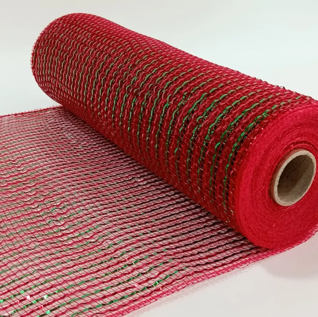 Malla Pino - Cuadros Verde & Rojo (26 cm x 9.14 metros de largo)