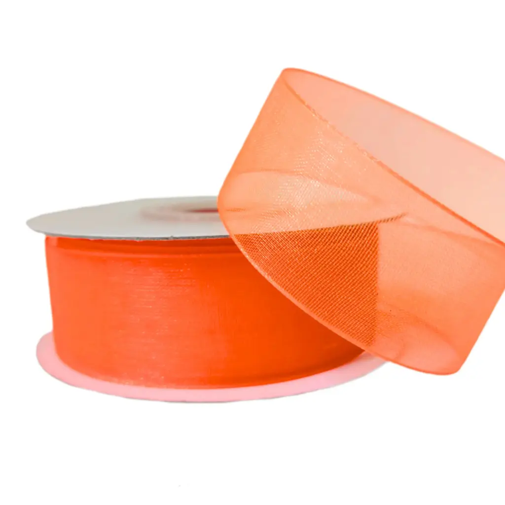 Organza Lisa - Naranja Neón