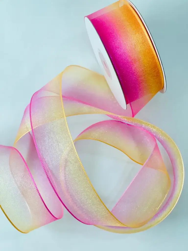 Organza Fina - Amarillo & Rosa