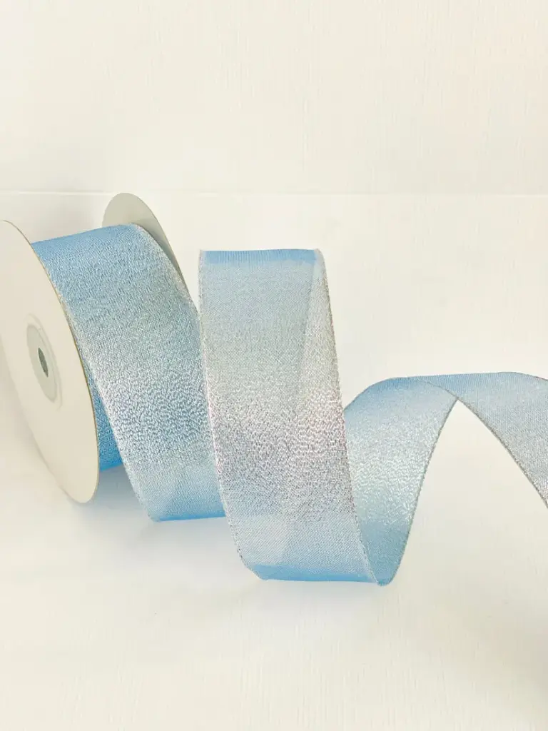 Organza Alambre - Celeste & Plata