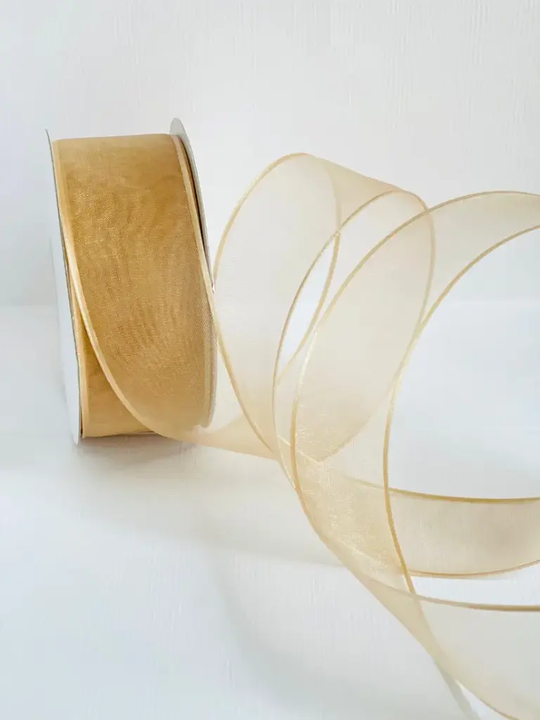 Organza Alambre Orilla Canamo - Khaki