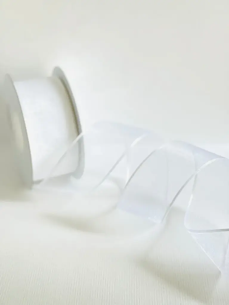 Organza Alambre Orilla Canamo - Blanco