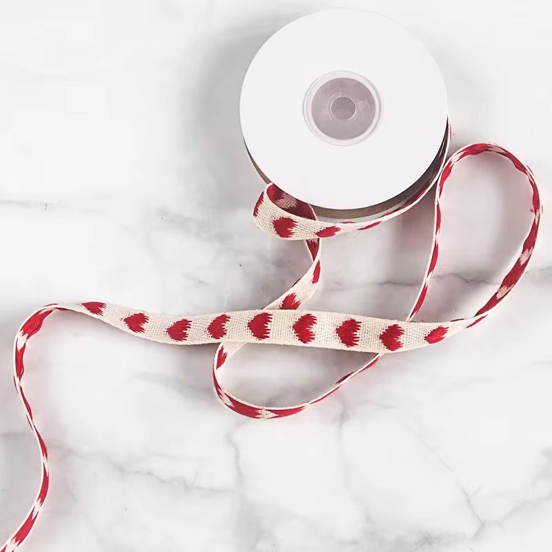 Listón de Algodón - Corazones Rojos