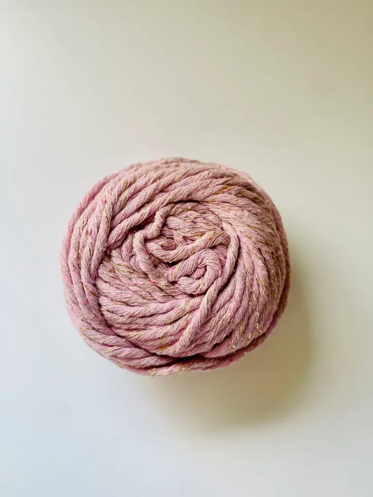 Macrame hilo Lurex - Rosa Pastel