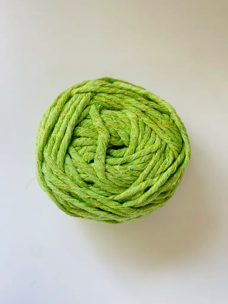 Macrame hilo Lurex - Verde Limón
