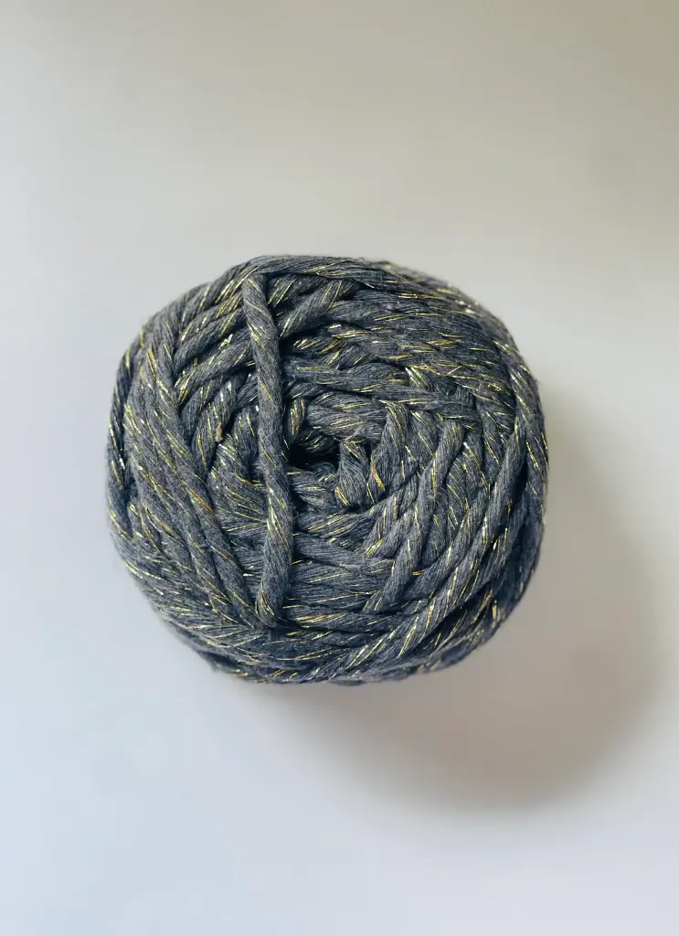 Macrame hilo Lurex - Gris Oxford