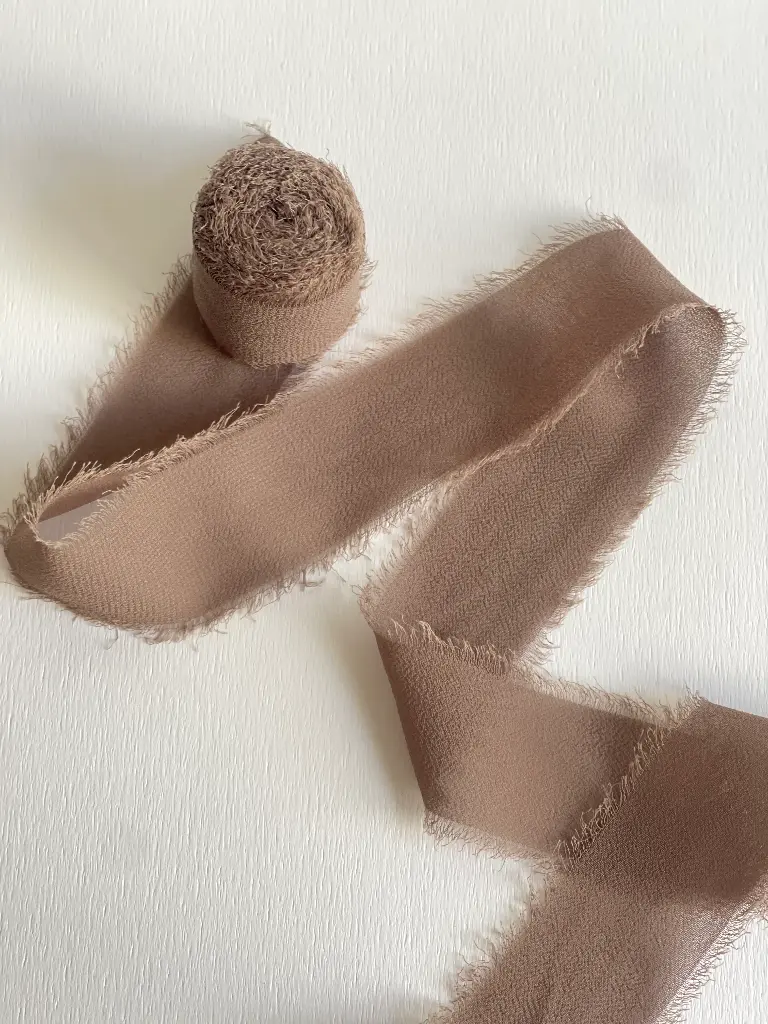Listón Chiffon Deshilachado - Taupe