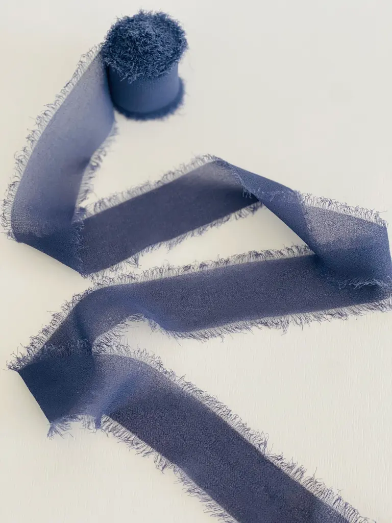 Chiffon Deshilachado - Azul Marino