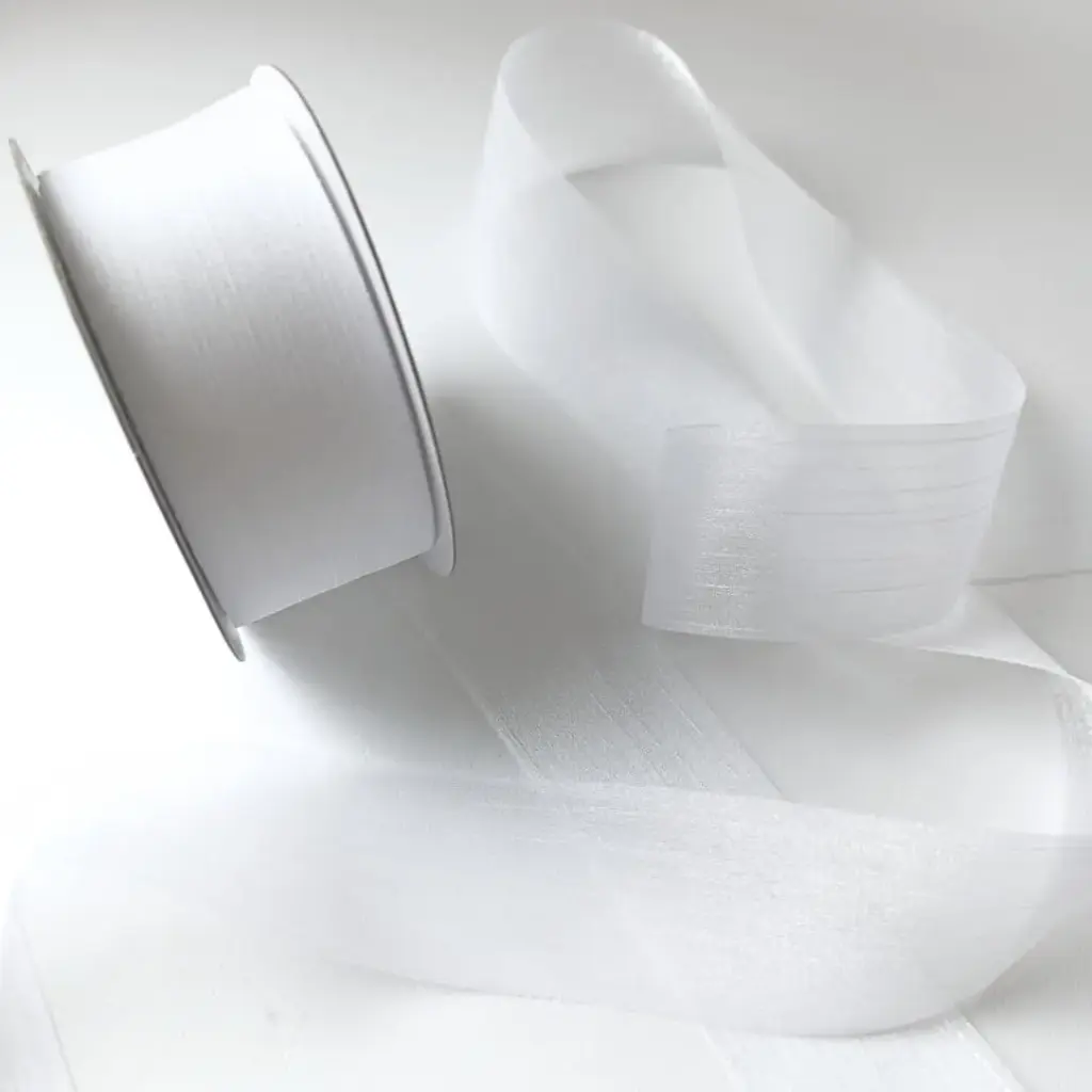 Listón Organza Satinada - Blanco