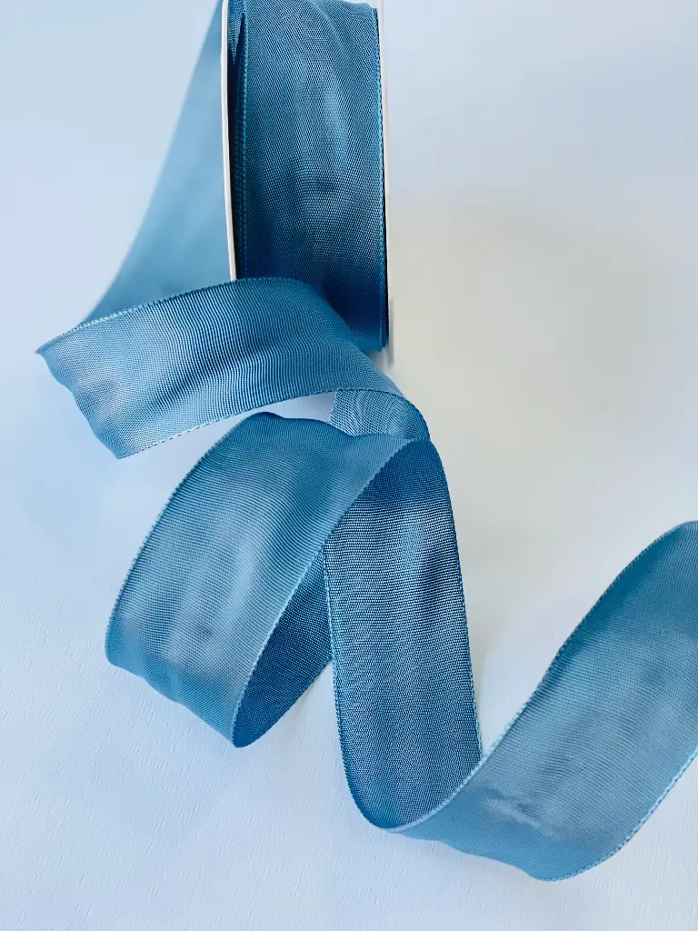 Listón de Seda Brillante - Steel Blue