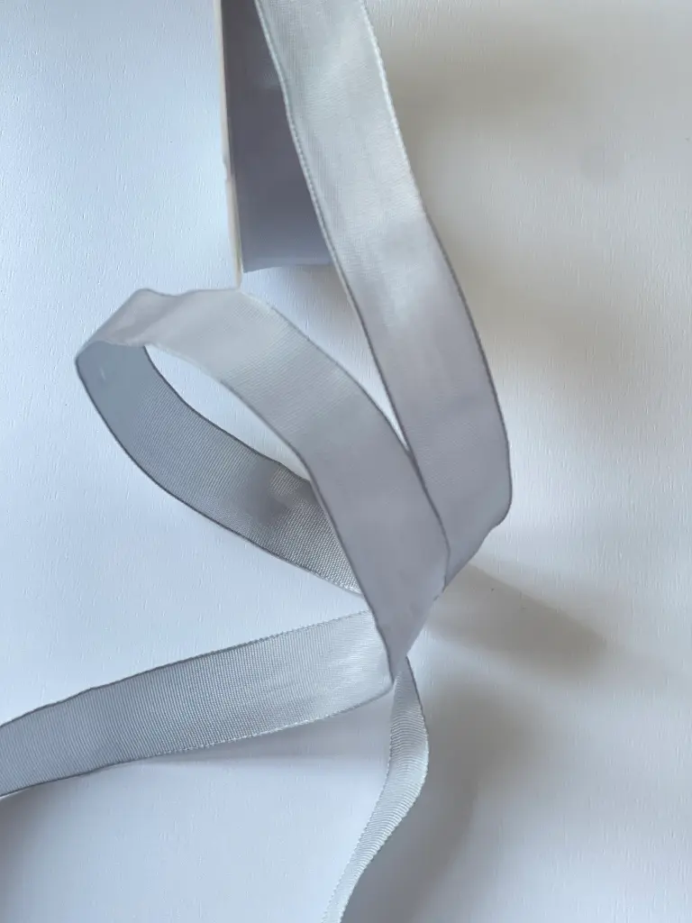 Listón de Seda Brillante - Silver