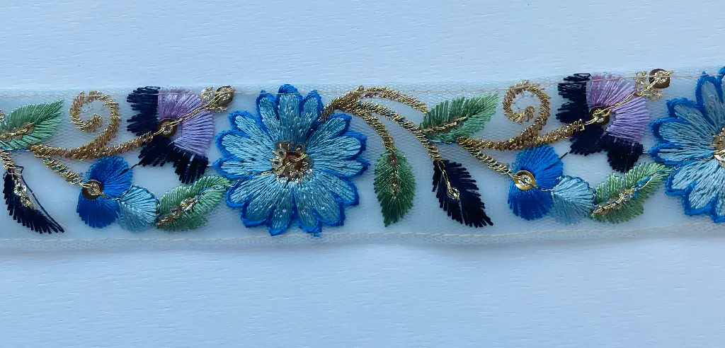 MH - Tira Bordada 4 cm - Dalia Celeste