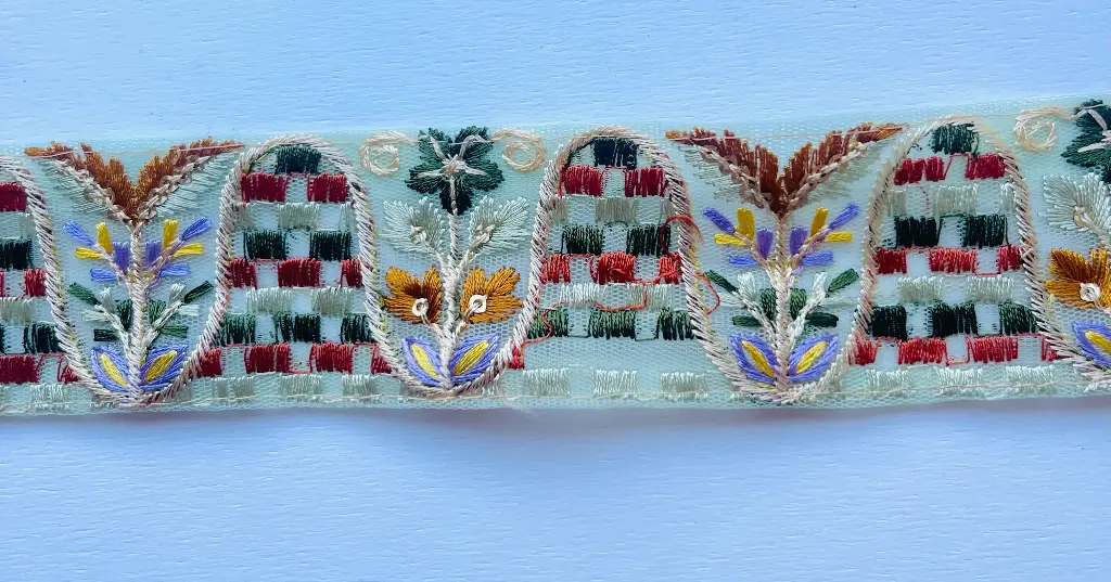 MH - Tira Bordada Tulipan 3.8 cm - Menta