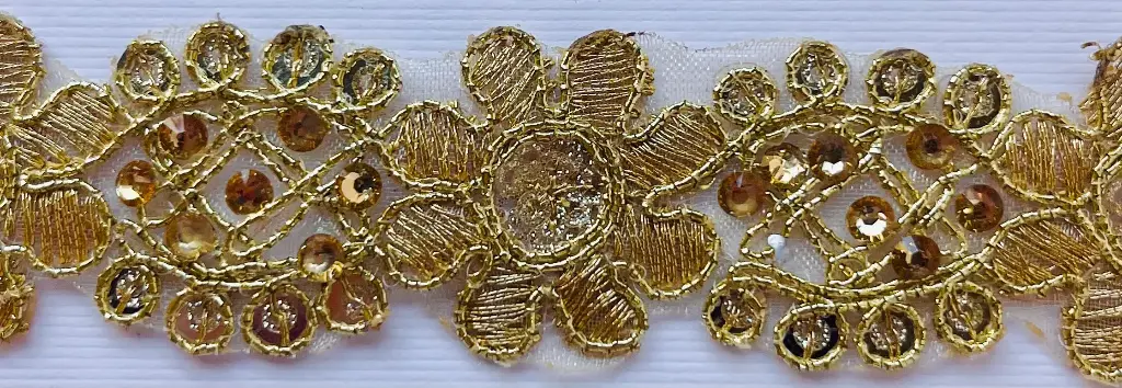 MH - Tira Hindú 7/8" - Lentejuelas Oro