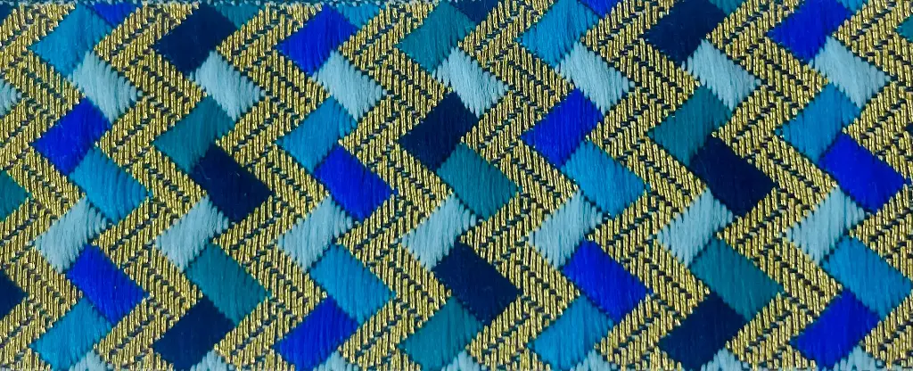 MH - Tira Multicolor Rombos 4 cm - Oro, Aqua, Azul