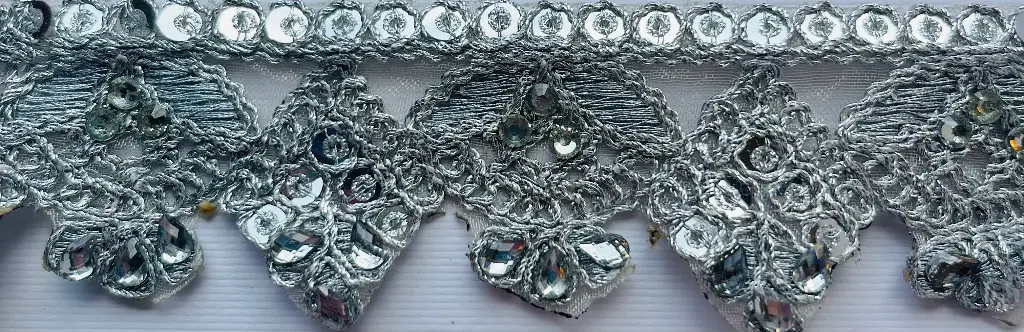 MH - Tira Hindú Lentejuelas 4 cm - Plata