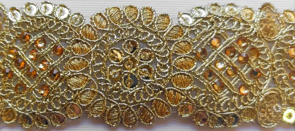 MH - Tira Hindú Lentejuelas 5 cm - Oro