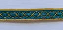 MH - Tira Hindú 3/8" - Oro y Turquesa.