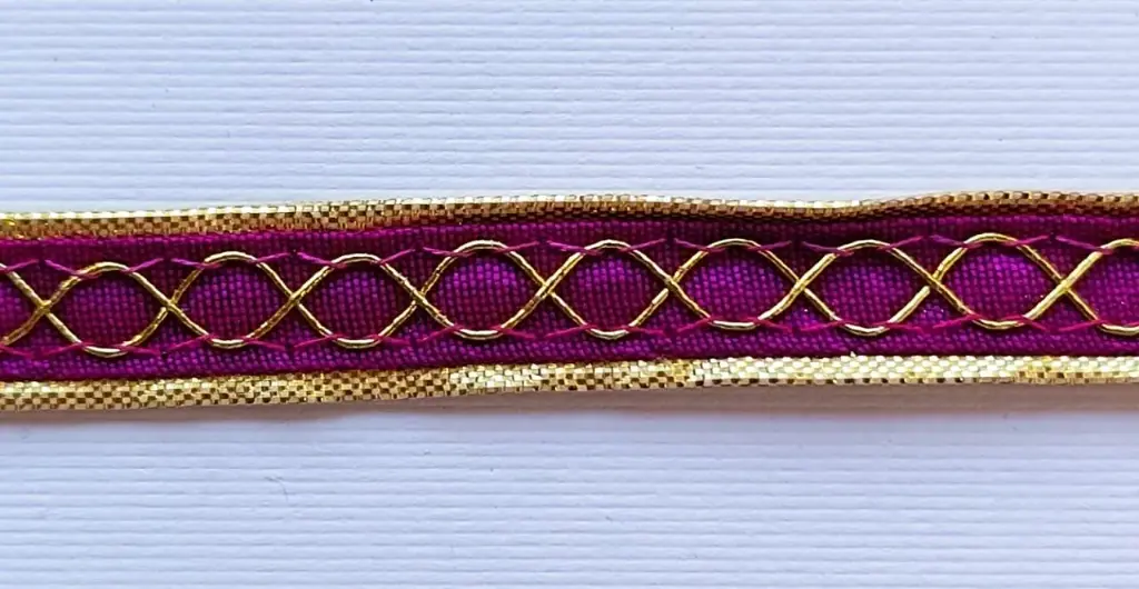 MH - Tira Hindú 3/8" - Oro y Magenta.