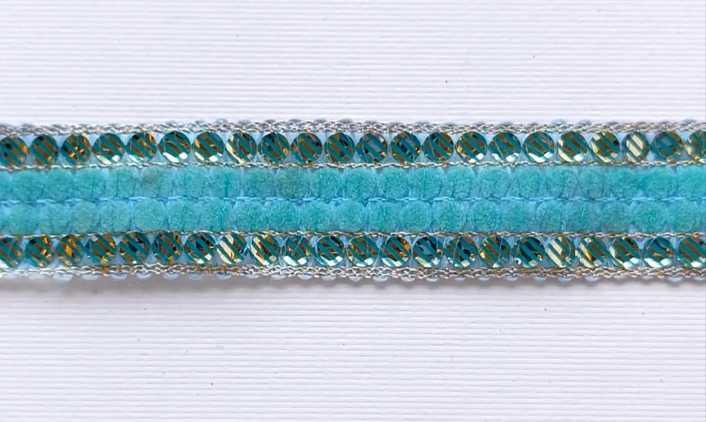 MH - Tira Hindú 7/8" - Terciopelo Aqua