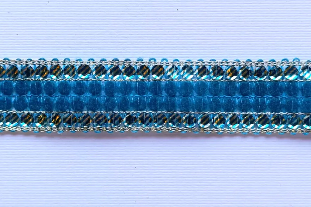 MH - Tira Hindú 7/8" - Terciopelo Turquesa