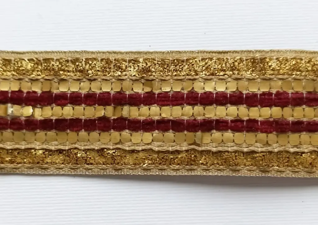 MH - Tira Hindú 3 cm - Oro y Vino
