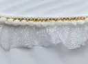 Tira Hindú de Tul y Pom Pom 4cm - Blanco
