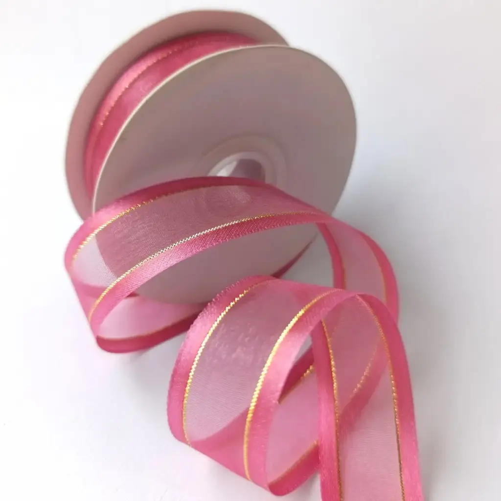 Organza Satín filo Metálico - Mauve