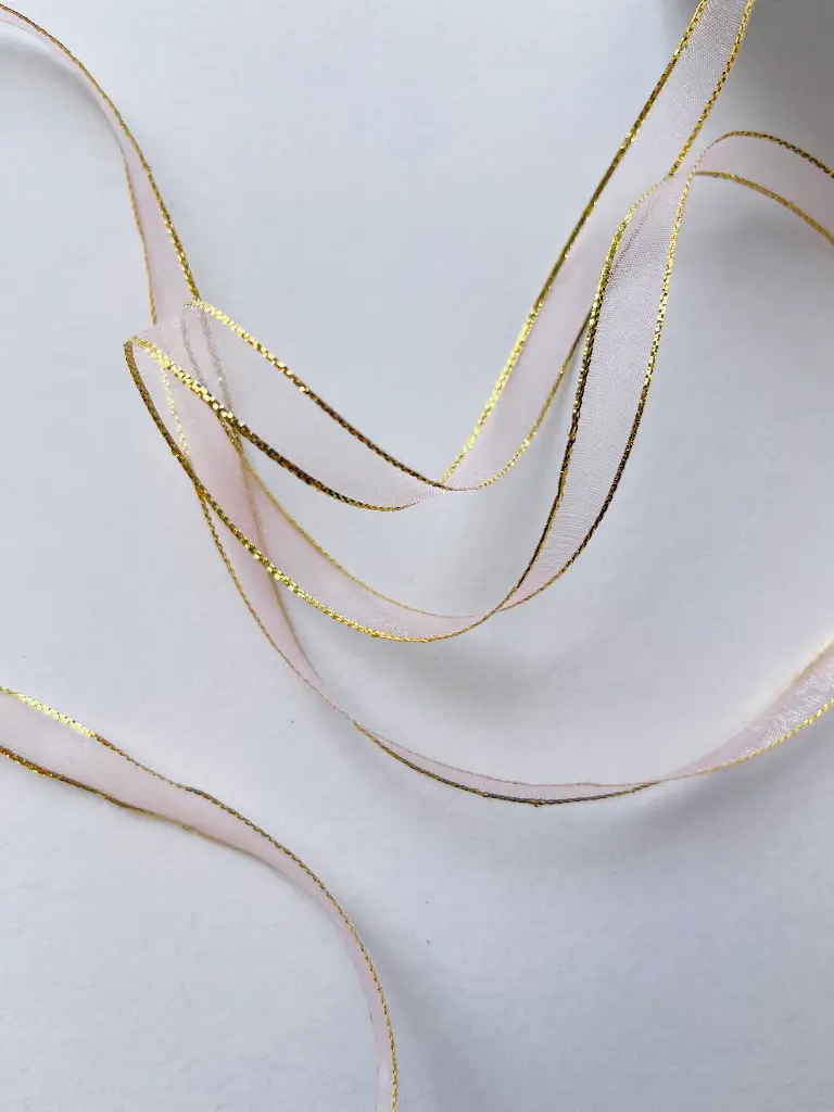 Organza filo Oro - Rosa Pastel