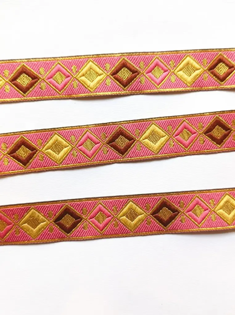 MH - Tira Bordada Diamante - Rosa