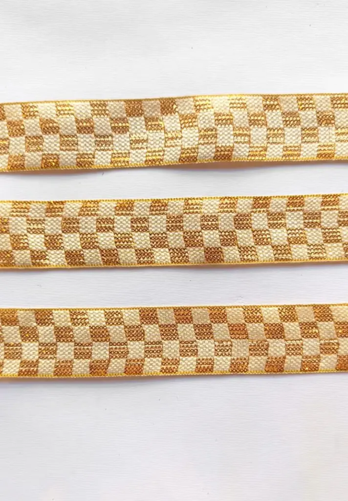 MH - Listón Mosaico - Lentejuelas Oro