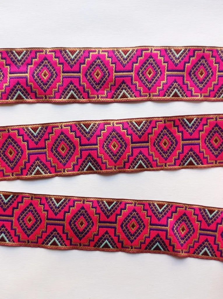 MH - Tira Bordada - Folklorico Rosa