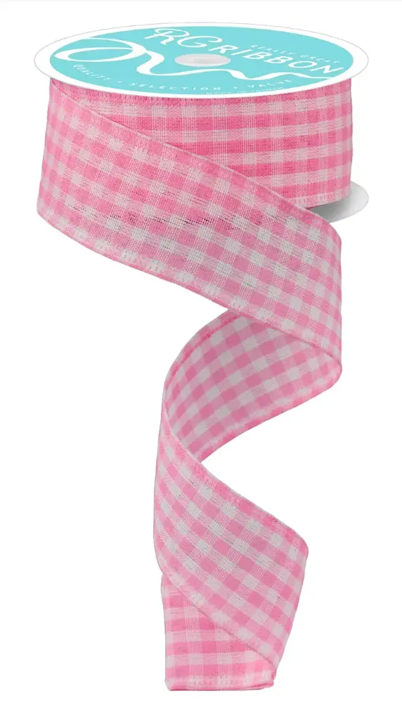 Listón de Cuadros - Rosa y Blanco