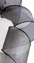 Listón 4" - Organza Gris Humo y Negro con Brillo Satinado