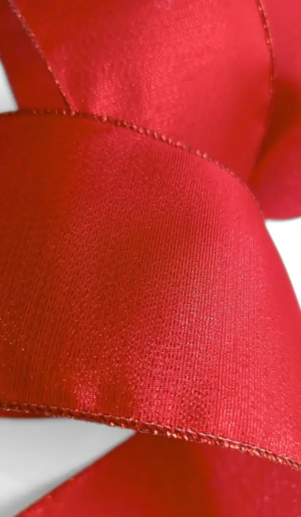 Listón 4" - Seda Shantung Rojo Clásico