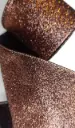 Listón 4" - Glitter  Escarchado Café