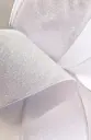 Listón 4" - Glitter Escarchado Blanco Tornasol