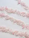 M - Tul Bordado - Flores Rosas