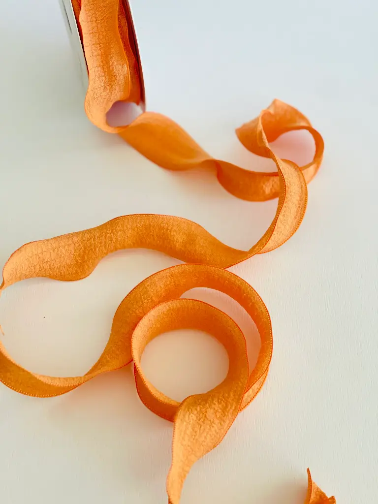 Listón Ondulado Floral - Naranja