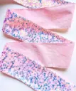 M - Listón Terciopelo Lentejuela 7.5 cm (3") - Rosa Pastel