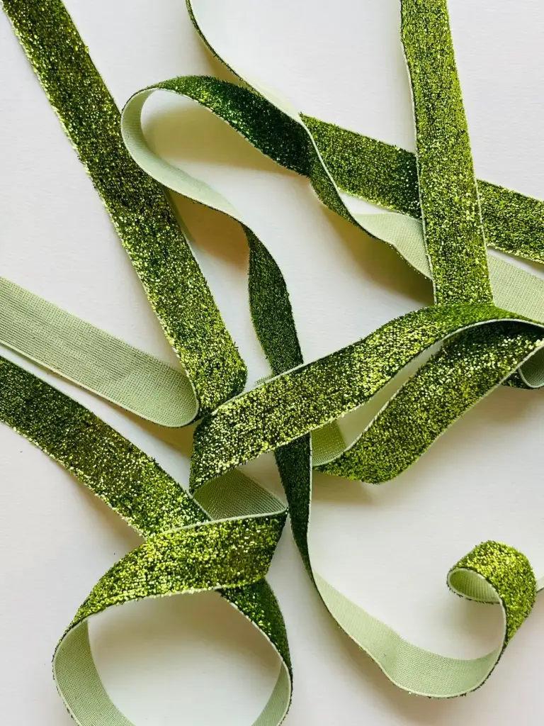 Listón de Terciopelo Escarchado - Verde Manzana