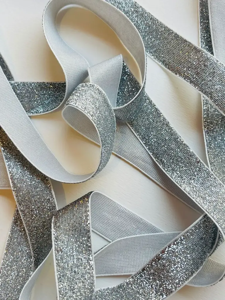 Listón de Terciopelo Escarchado - Plata