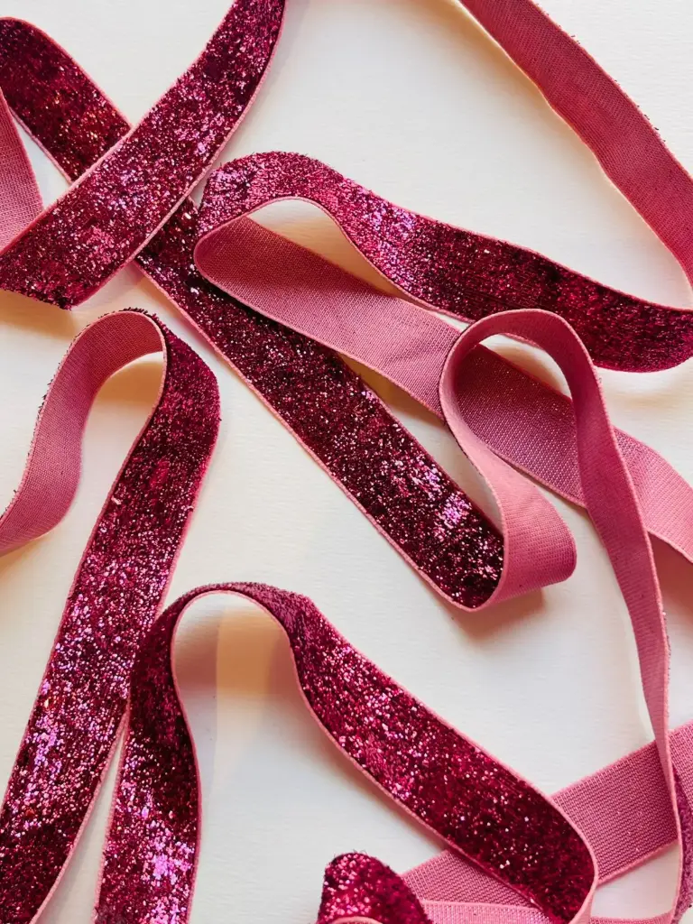 Listón de Terciopelo Escarchado - Fucsia