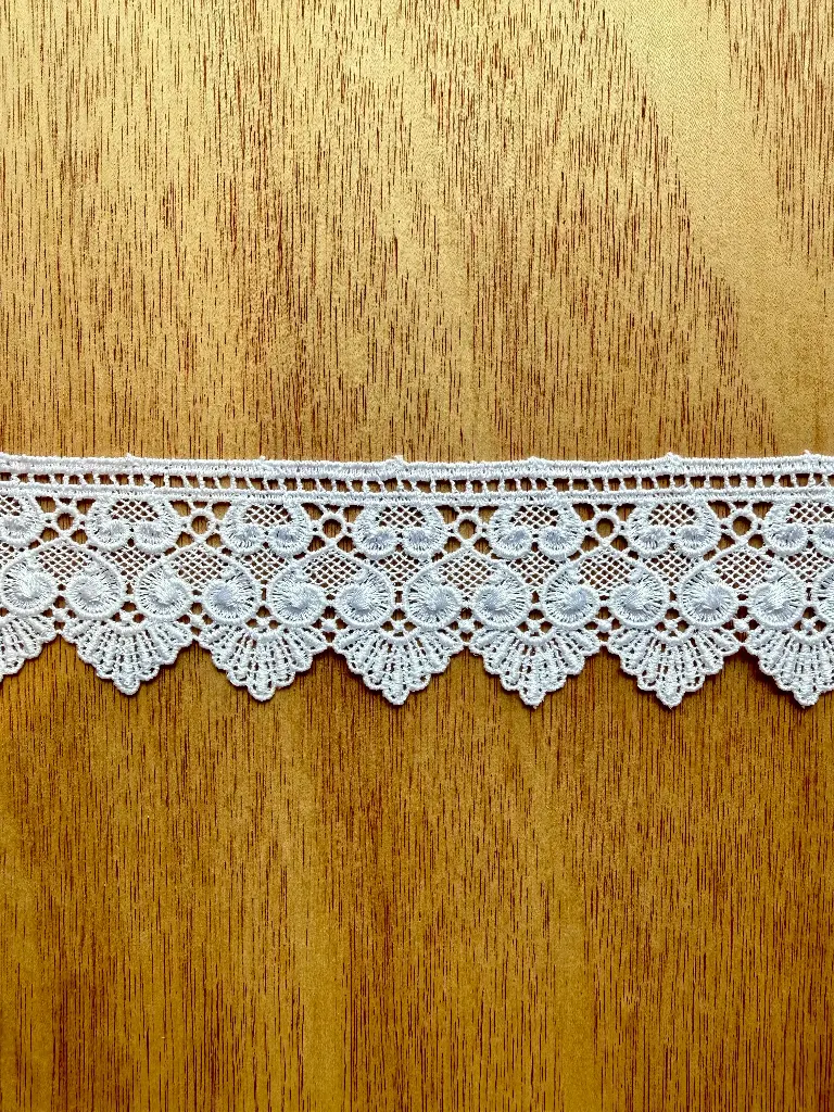 M - Tira Encaje Guipur - Borde de Picos Tradicional
