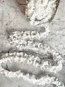 Organza Plisada con Perlas y Cristales Blanco / Marfil