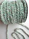 Pasamanería Tejida Estilo Tweed / Chanel Verde Menta y Dorado
