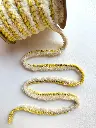 Pasamanería Tejida Estilo Chenille Amarillo y Crema Metálico