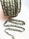 Pasamanería Entramada Tweed Chanel con Perlas Verde Multicolor