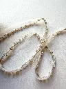 Cinta de Tul Fino con Cristales Cúbicos Ámbar y Perlas