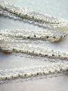 Encaje Doble Festón con Pedrería Rhinestone y Perlas